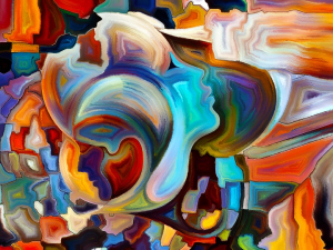 عکس باکیفیت نقاشی انتزاعی صورت